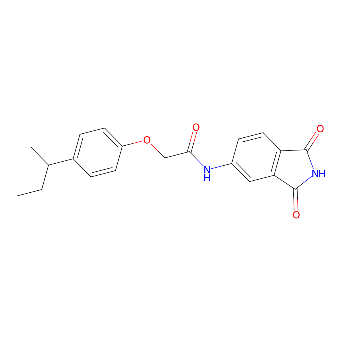 2-(4-butan-2-ylphenoxy)-N-(1,3-dioxoisoindol-5-yl)acetamide molecular structure, CAS 518008-63-4