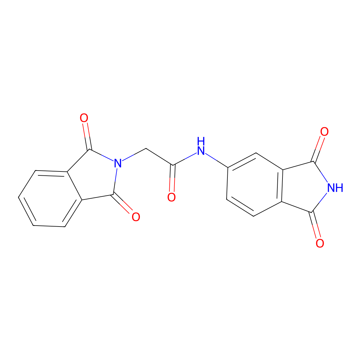 2-(1,3-dioxo-1,3-dihydro-2H-isoindol-2-yl)-N-(1,3-dioxo-2,3-dihydro-1H-isoindol-5-yl)acetamide molecular structure, CAS 518008-64-5