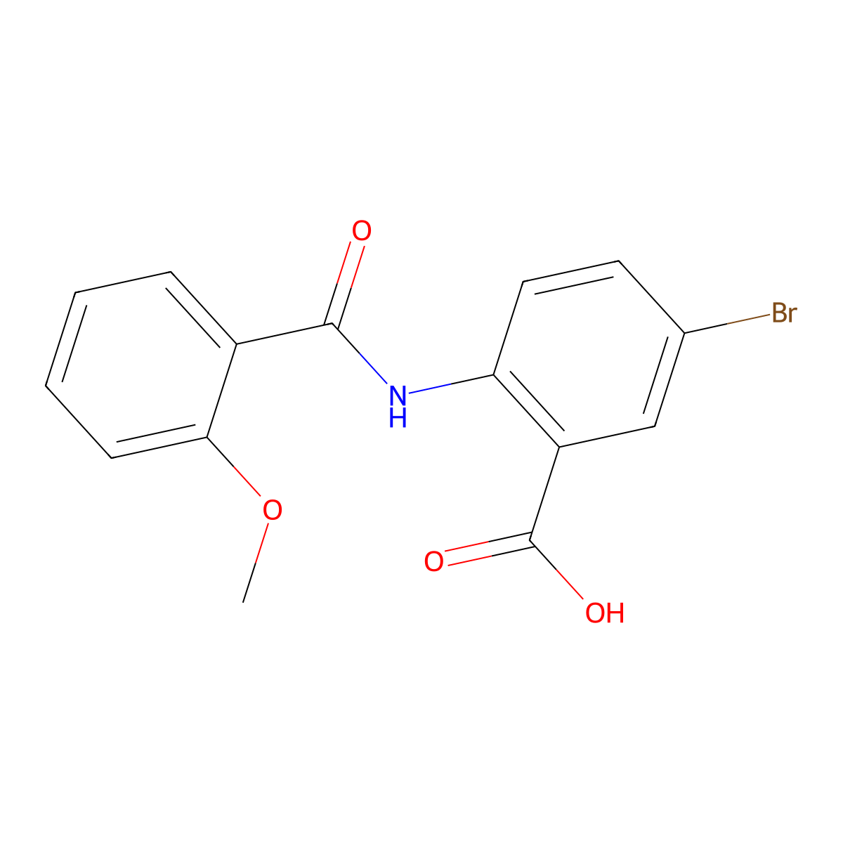 Benzoic acid, 5-bromo-2-[(2-methoxybenzoyl)amino]- molecular structure, CAS 518009-05-7