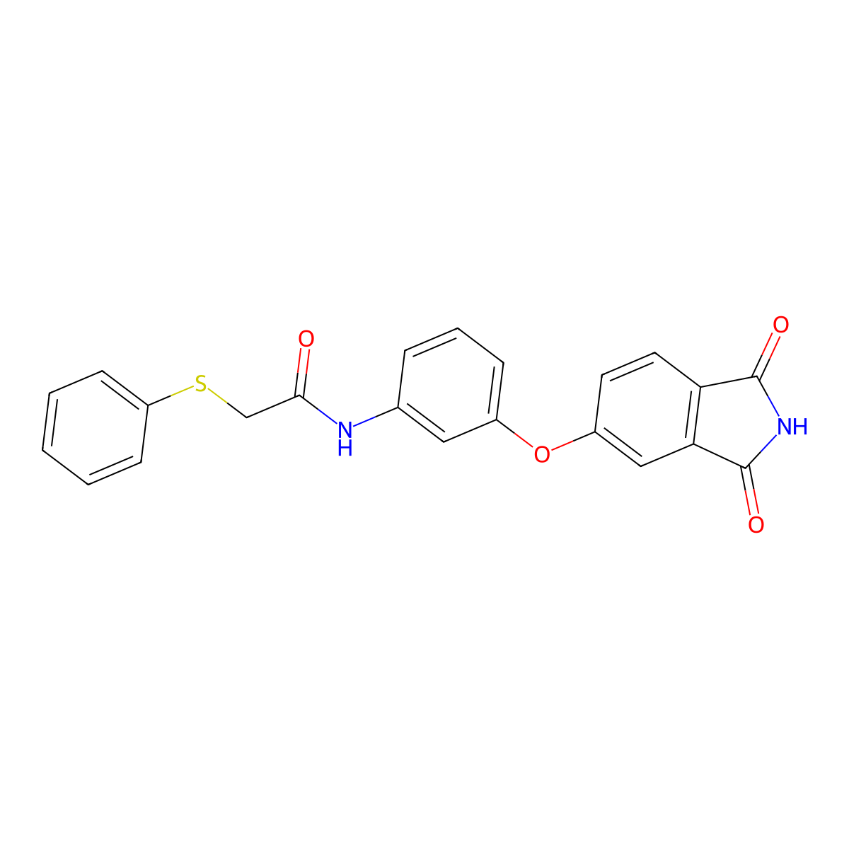 N-[3-(1,3-dioxoisoindol-5-yl)oxyphenyl]-2-phenylsulfanylacetamide molecular structure, CAS 518009-21-7