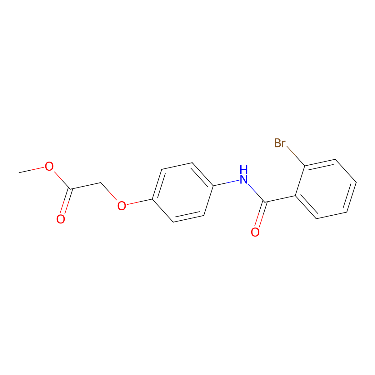 Methyl (4-{[(2-bromophenyl)carbonyl]amino}phenoxy)acetate molecular structure, CAS 518009-34-2