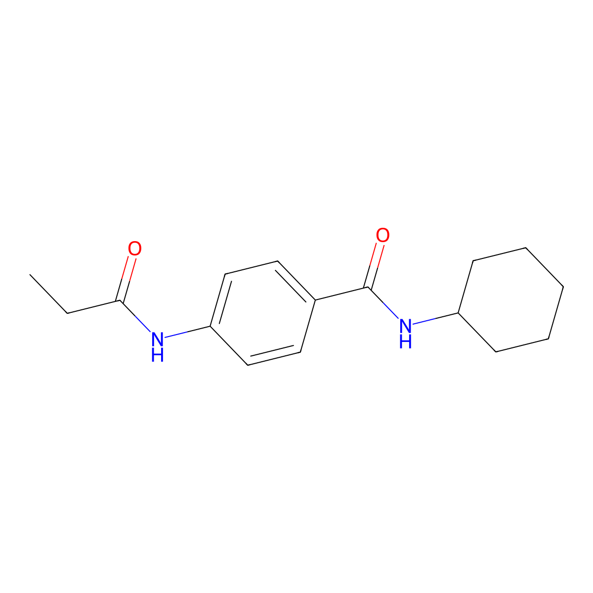 N-cyclohexyl-4-(propanoylamino)benzamide molecular structure, CAS 518010-09-8