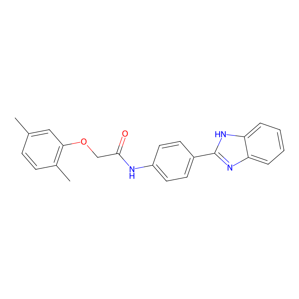 N-[4-(1H-benzimidazol-2-yl)phenyl]-2-(2,5-dimethylphenoxy)acetamide molecular structure, CAS 518010-17-8