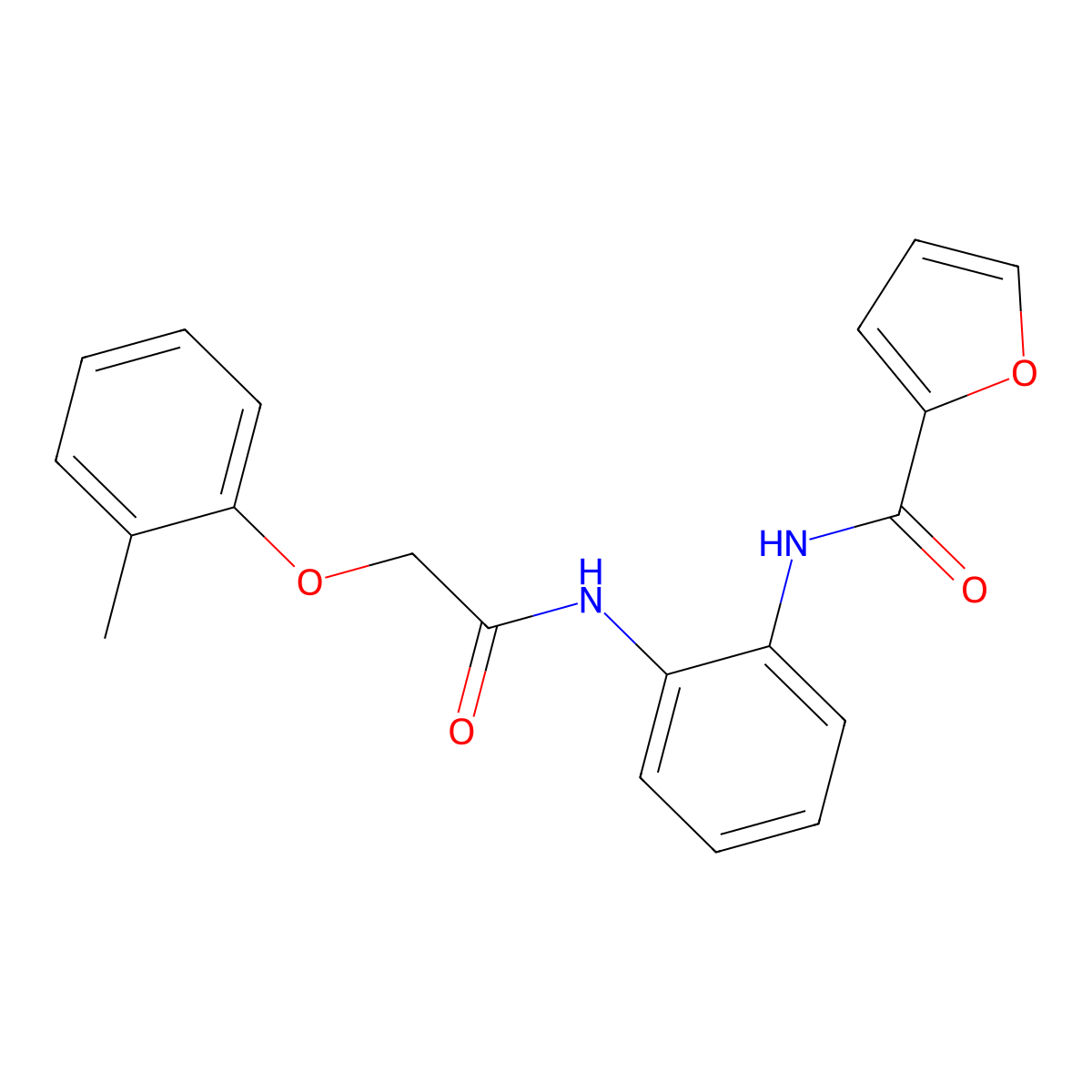 N-[2-[[2-(2-methylphenoxy)acetyl]amino]phenyl]furan-2-carboxamide molecular structure, CAS 518010-37-2