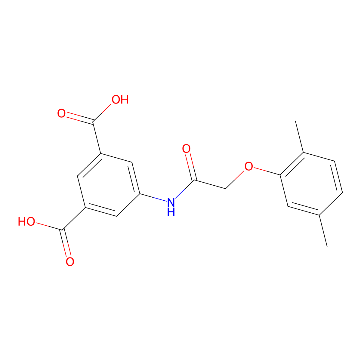 5-{[(2,5-Dimethylphenoxy)acetyl]amino}isophthalic acid molecular structure, CAS 518010-38-3