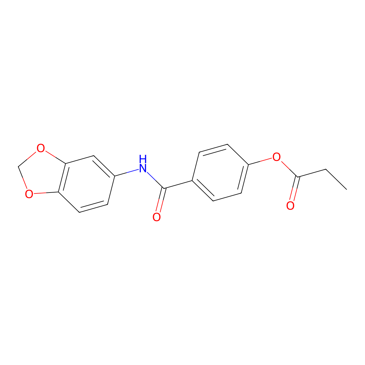 4-(1,3-Benzodioxol-5-ylcarbamoyl)phenyl propanoate molecular structure, CAS 518010-85-0