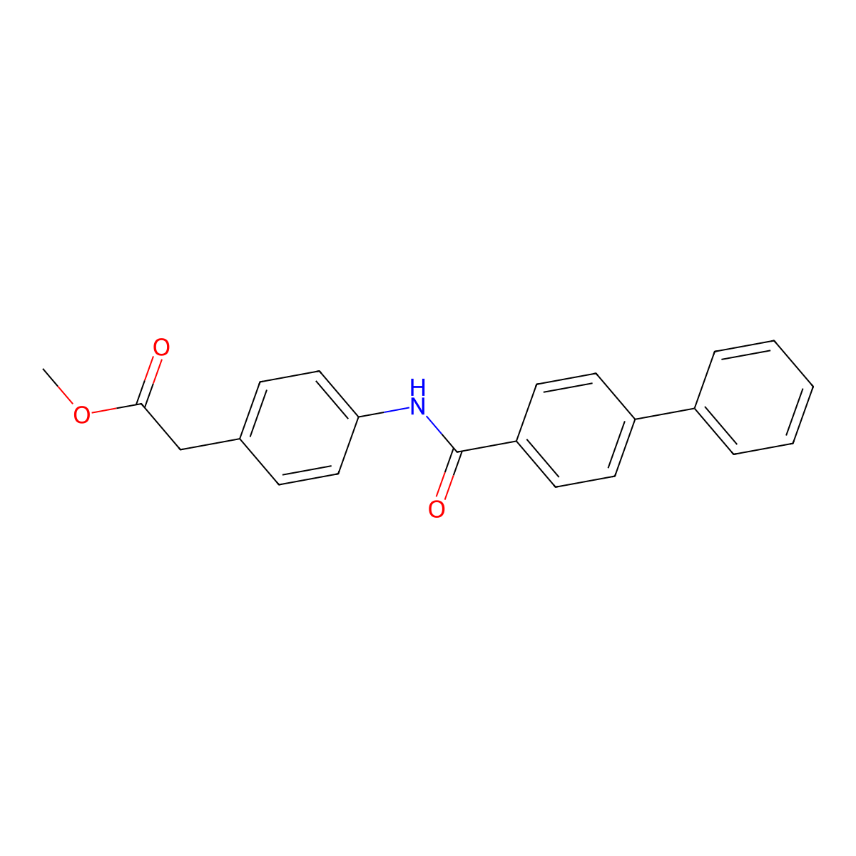 Methyl {4-[(biphenyl-4-ylcarbonyl)amino]phenyl}acetate molecular structure, CAS 518010-92-9