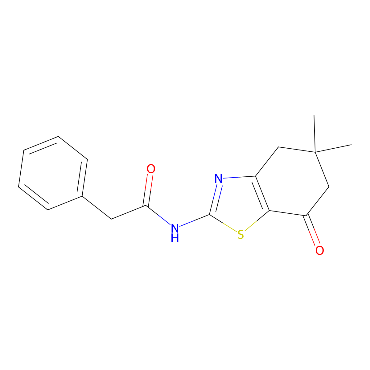 N-(5,5-dimethyl-7-oxo-4,6-dihydro-1,3-benzothiazol-2-yl)-2-phenylacetamide molecular structure, CAS 518017-54-4