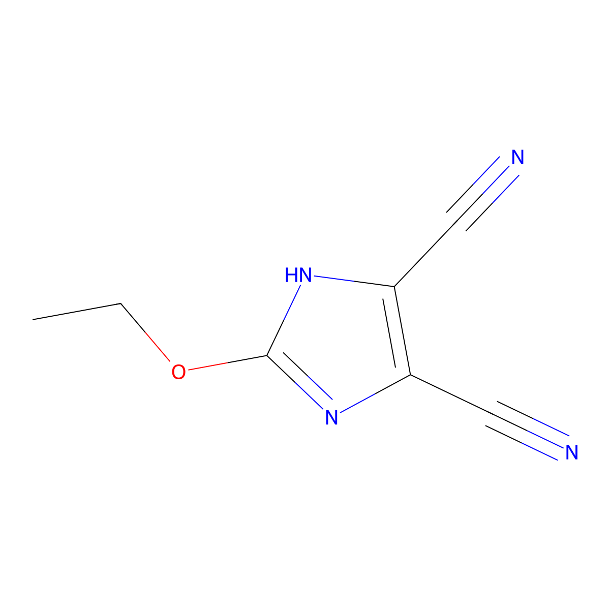 2-ethoxy-1H-imidazole-4,5-dicarbonitrile molecular structure, CAS 51802-48-3