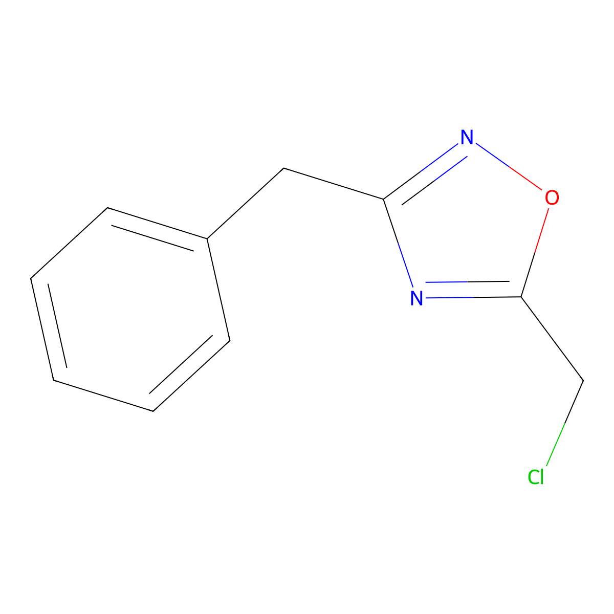 3-Benzyl-5-(chloromethyl)-1,2,4-oxadiazole molecular structure, CAS 51802-77-8