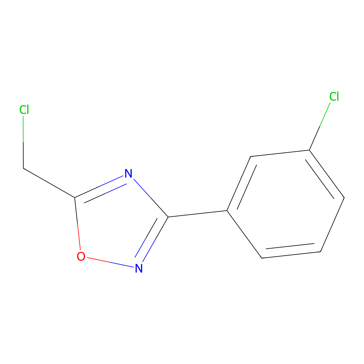 5-(Chloromethyl)-3-(3-chlorophenyl)-1,2,4-oxadiazole molecular structure, CAS 51802-78-9