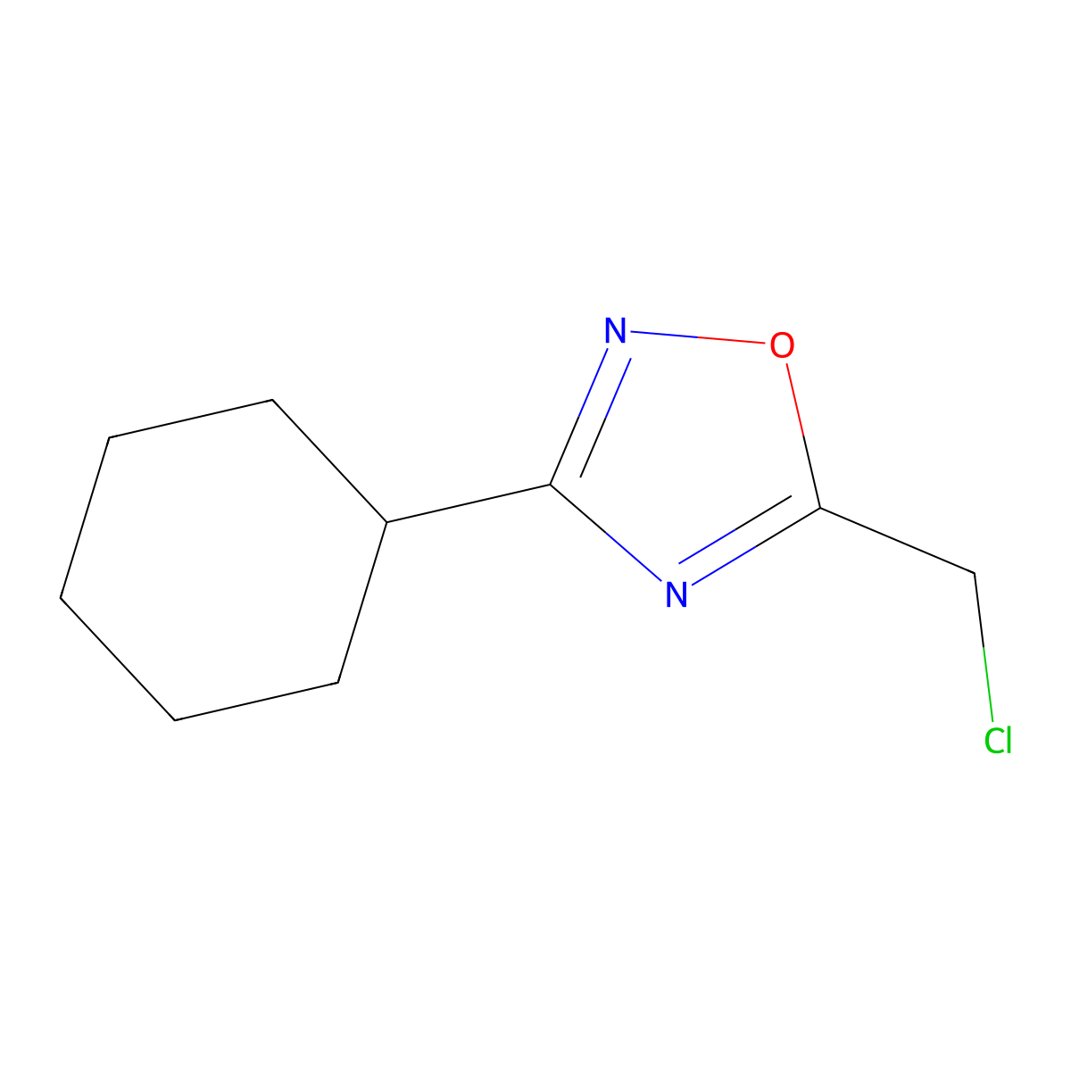 5-(Chloromethyl)-3-cyclohexyl-1,2,4-oxadiazole molecular structure, CAS 51802-83-6
