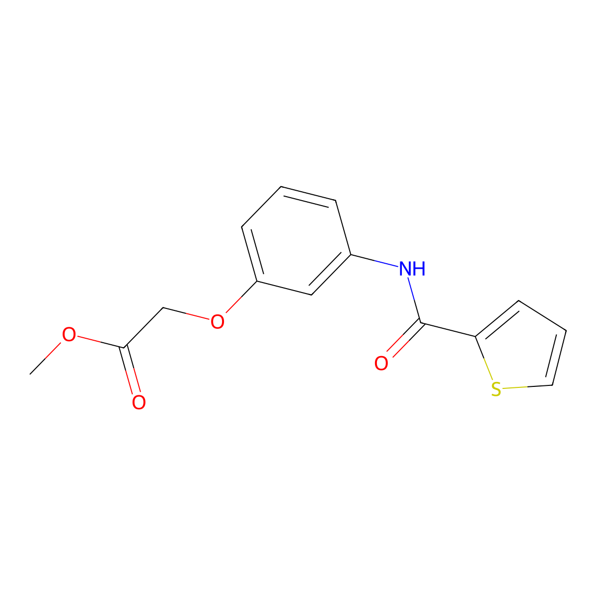 Methyl {3-[(2-thienylcarbonyl)amino]phenoxy}acetate molecular structure, CAS 518021-39-1