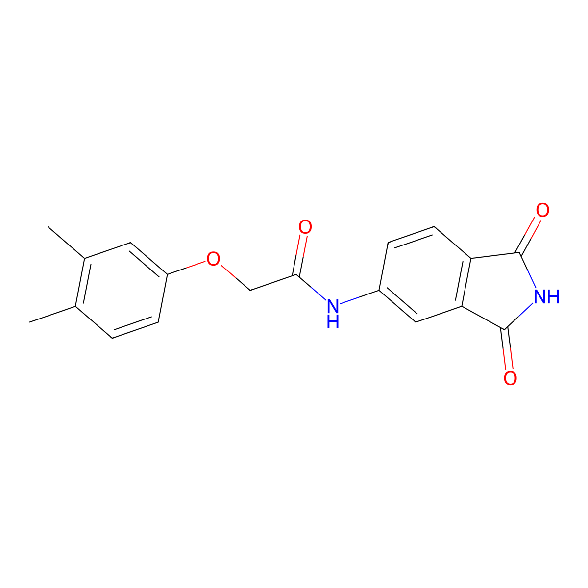 2-(3,4-dimethylphenoxy)-N-(1,3-dioxoisoindol-5-yl)acetamide molecular structure, CAS 518021-53-9