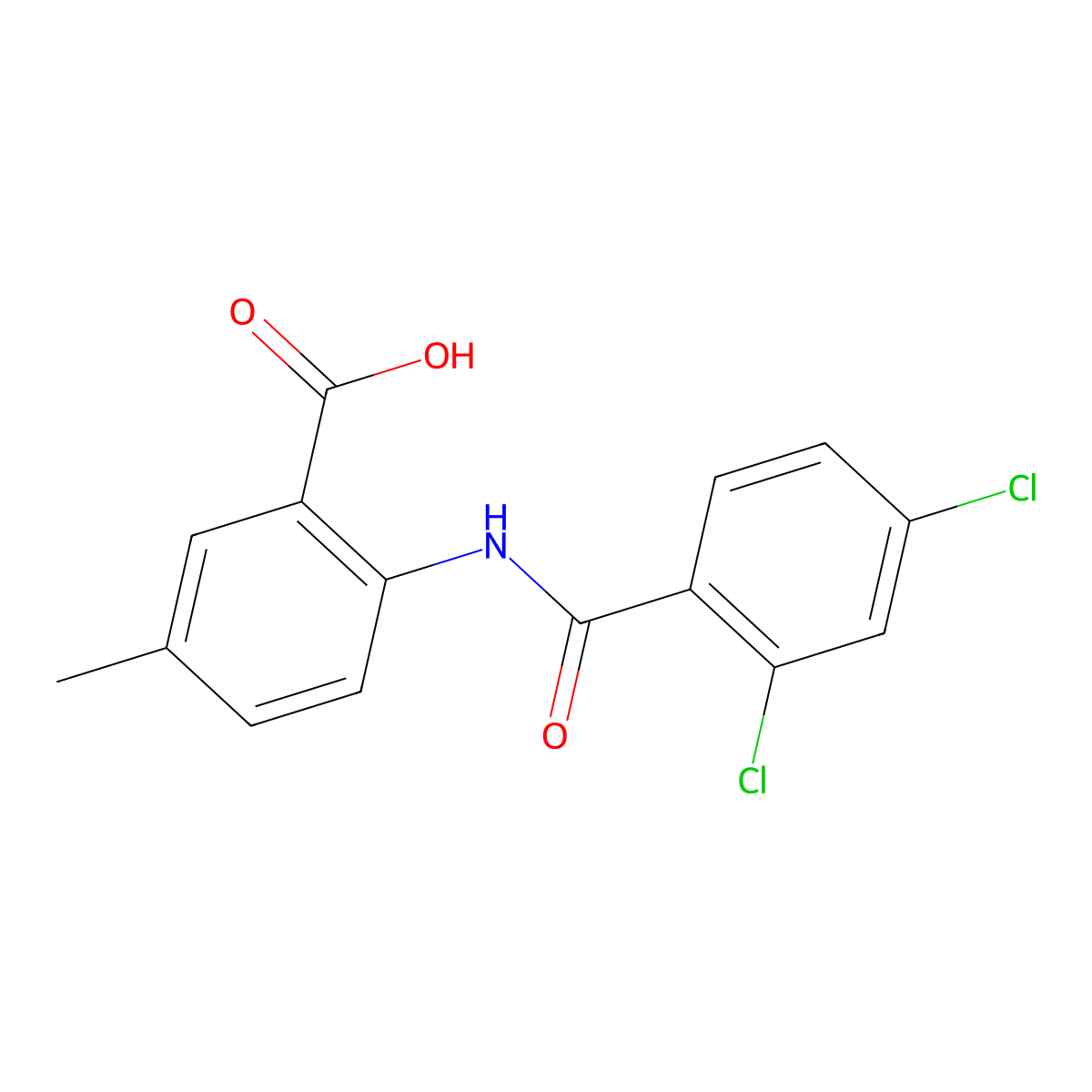 2-(2,4-Dichlorobenzamido)-5-methylbenzoic acid molecular structure, CAS 518021-63-1