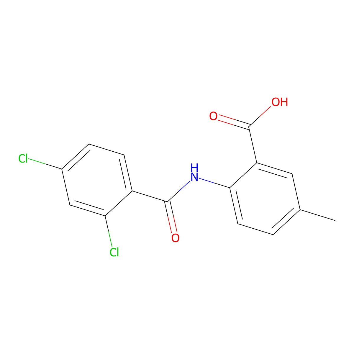 2-(2,4-Dichlorobenzamido)-5-methylbenzoic acid molecular structure, CAS 518021-63-1