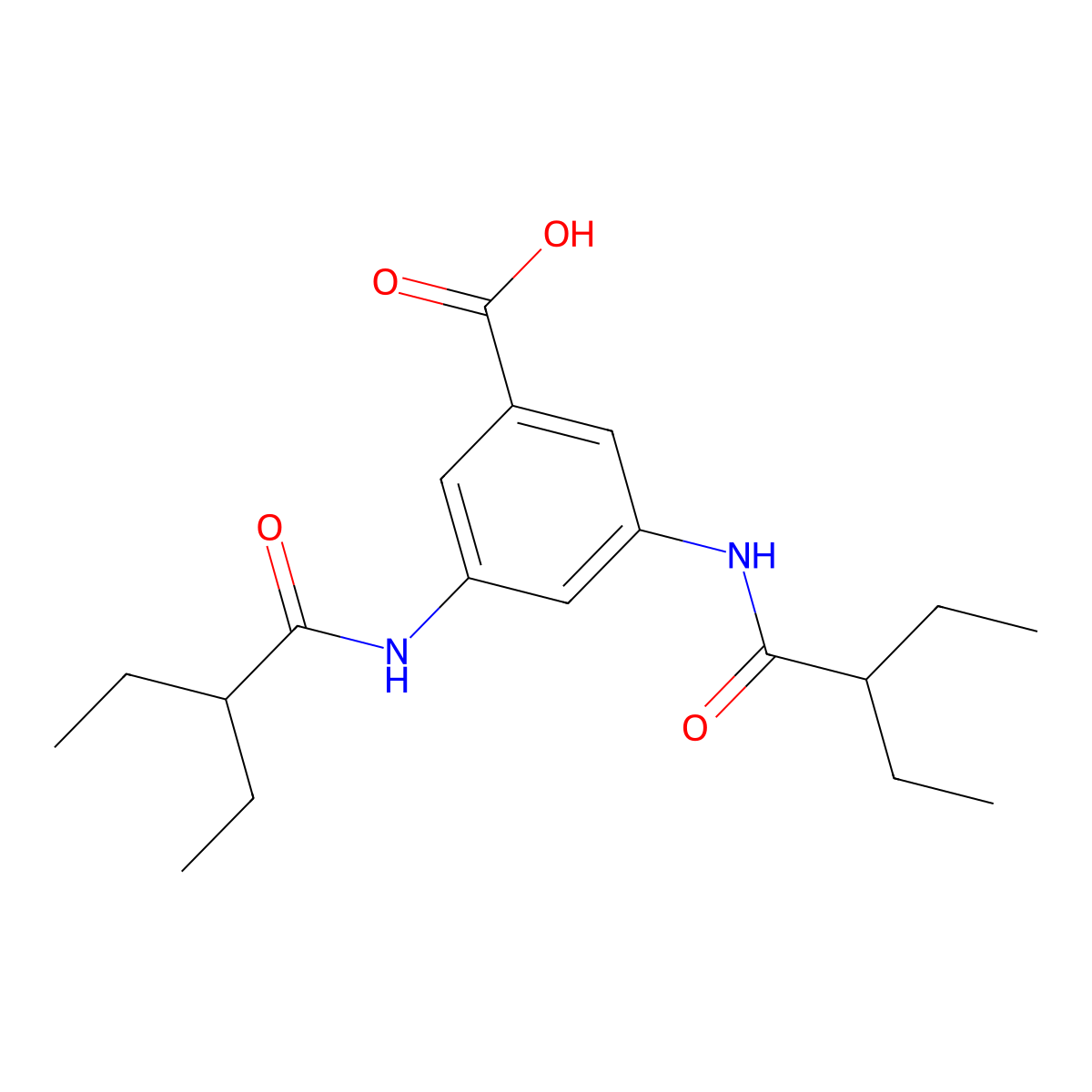 3,5-Bis[(2-ethylbutanoyl)amino]benzoic acid molecular structure, CAS 518021-68-6