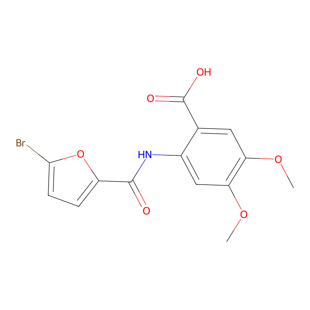 2-[(5-Bromo-2-furoyl)amino]-4,5-dimethoxybenzoic acid molecular structure, CAS 518021-93-7