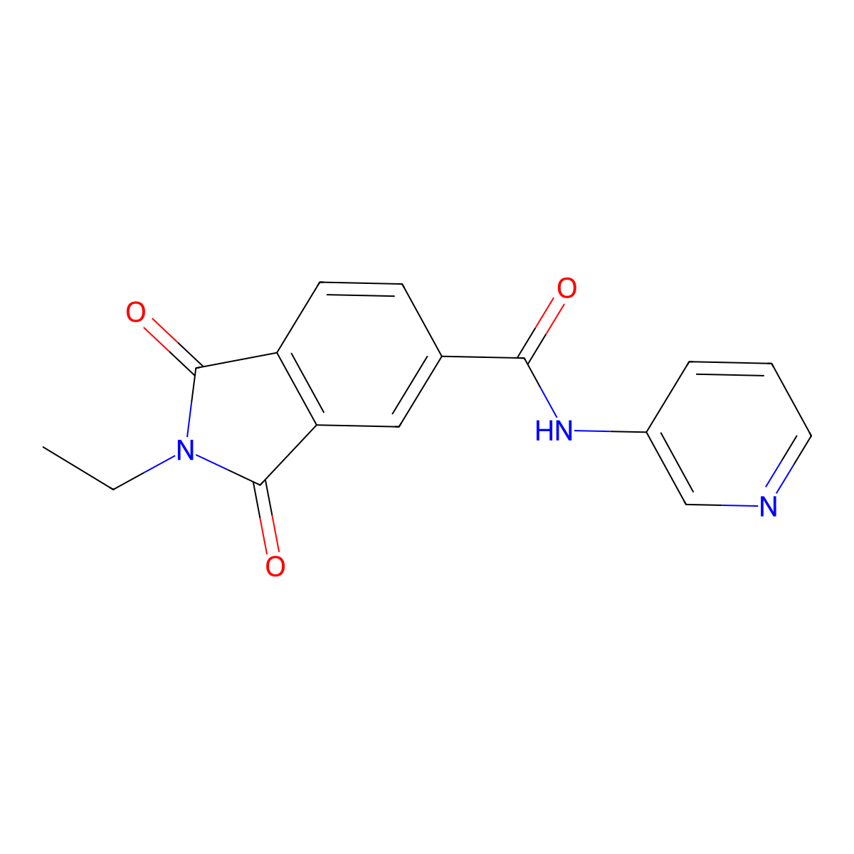 2-ethyl-1,3-dioxo-N-pyridin-3-ylisoindole-5-carboxamide molecular structure, CAS 518022-03-2