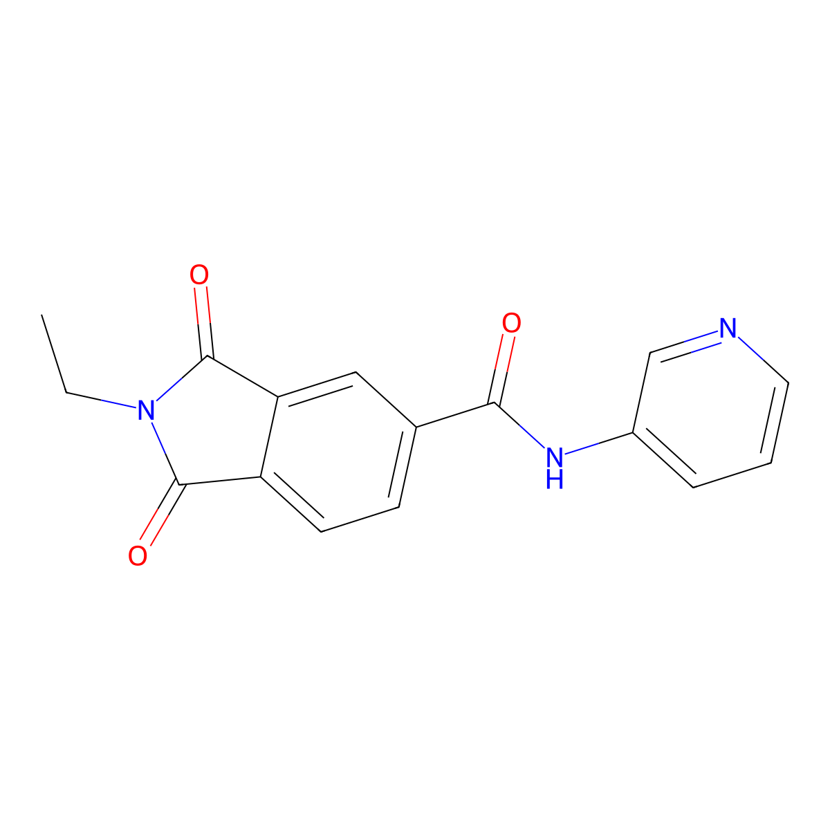 2-ethyl-1,3-dioxo-N-pyridin-3-ylisoindole-5-carboxamide molecular structure, CAS 518022-03-2
