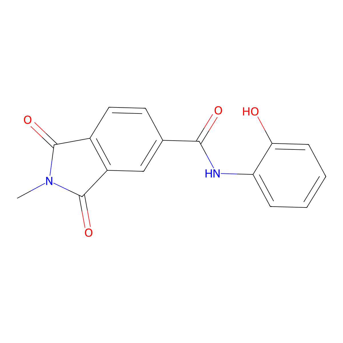 N-(2-hydroxyphenyl)-2-methyl-1,3-dioxoisoindole-5-carboxamide molecular structure, CAS 518022-19-0