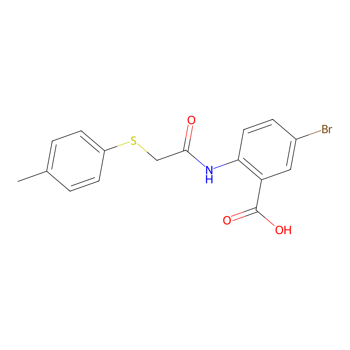 5-Bromo-2-({[(4-methylphenyl)sulfanyl]acetyl}amino)benzoic acid molecular structure, CAS 518022-79-2