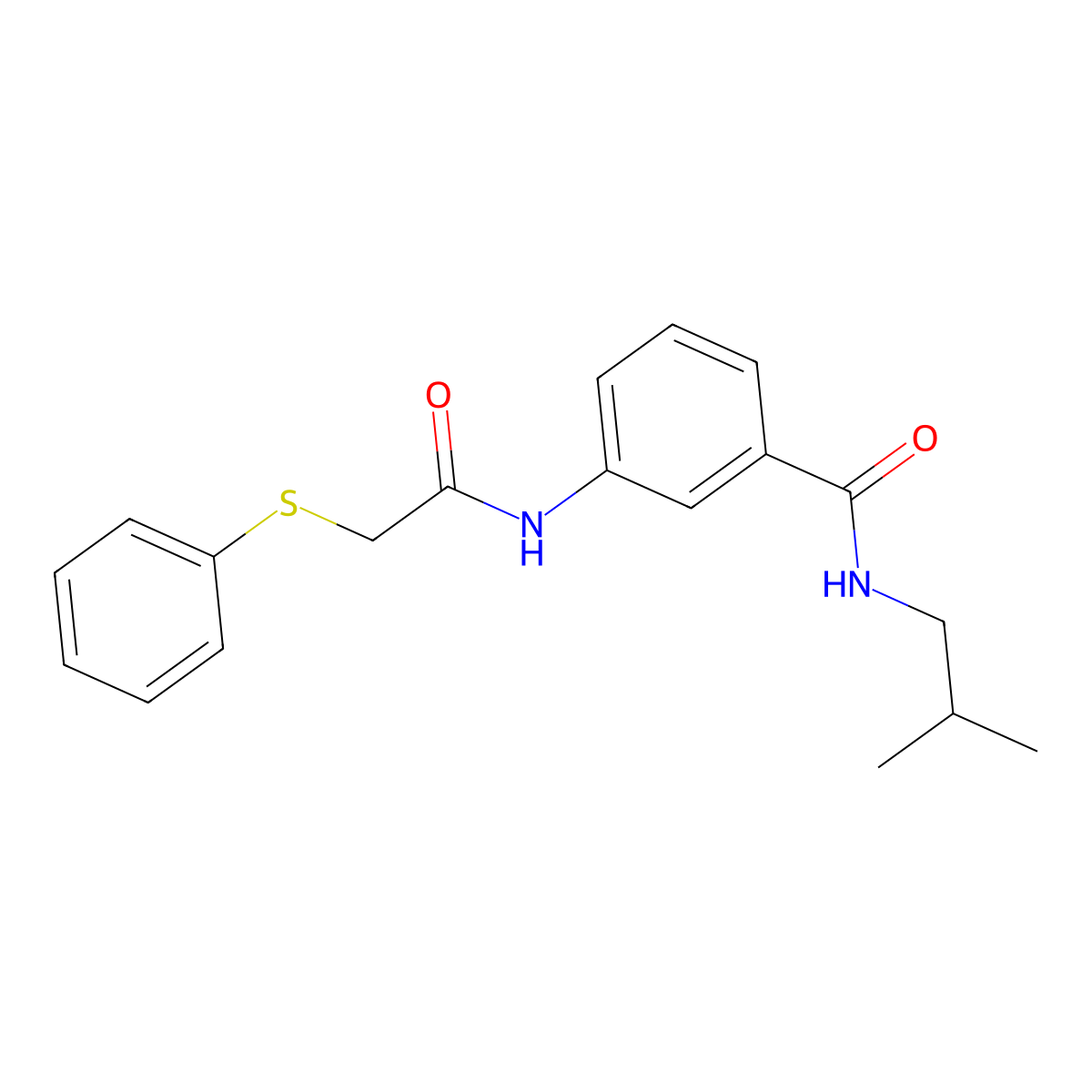N-(2-methylpropyl)-3-{[(phenylsulfanyl)acetyl]amino}benzamide molecular structure, CAS 518022-92-9