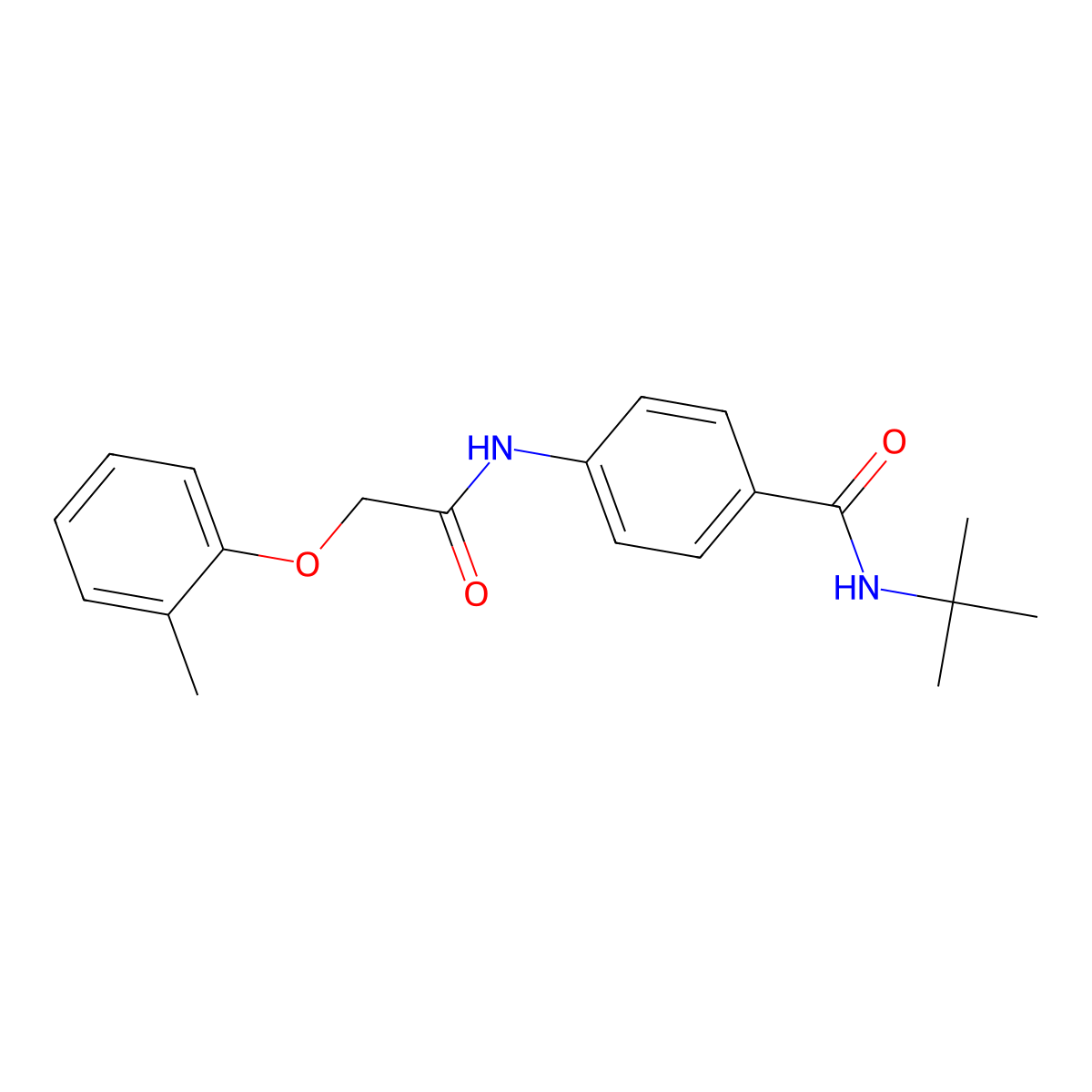 N-tert-butyl-4-[[2-(2-methylphenoxy)acetyl]amino]benzamide molecular structure, CAS 518022-98-5