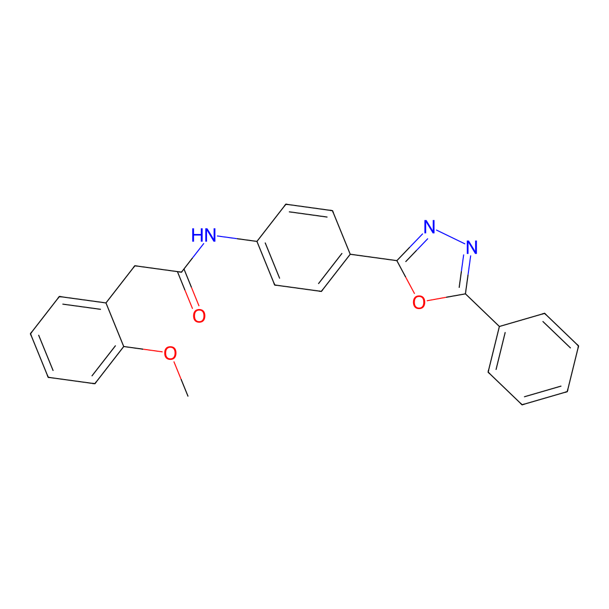 2-(2-methoxyphenyl)-N-[4-(5-phenyl-1,3,4-oxadiazol-2-yl)phenyl]acetamide molecular structure, CAS 518023-10-4