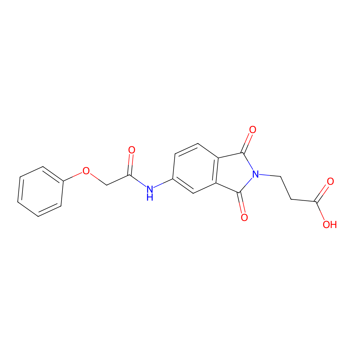 3-{1,3-dioxo-5-[(phenoxyacetyl)amino]-1,3-dihydro-2H-isoindol-2-yl}propanoic acid molecular structure, CAS 518023-16-0