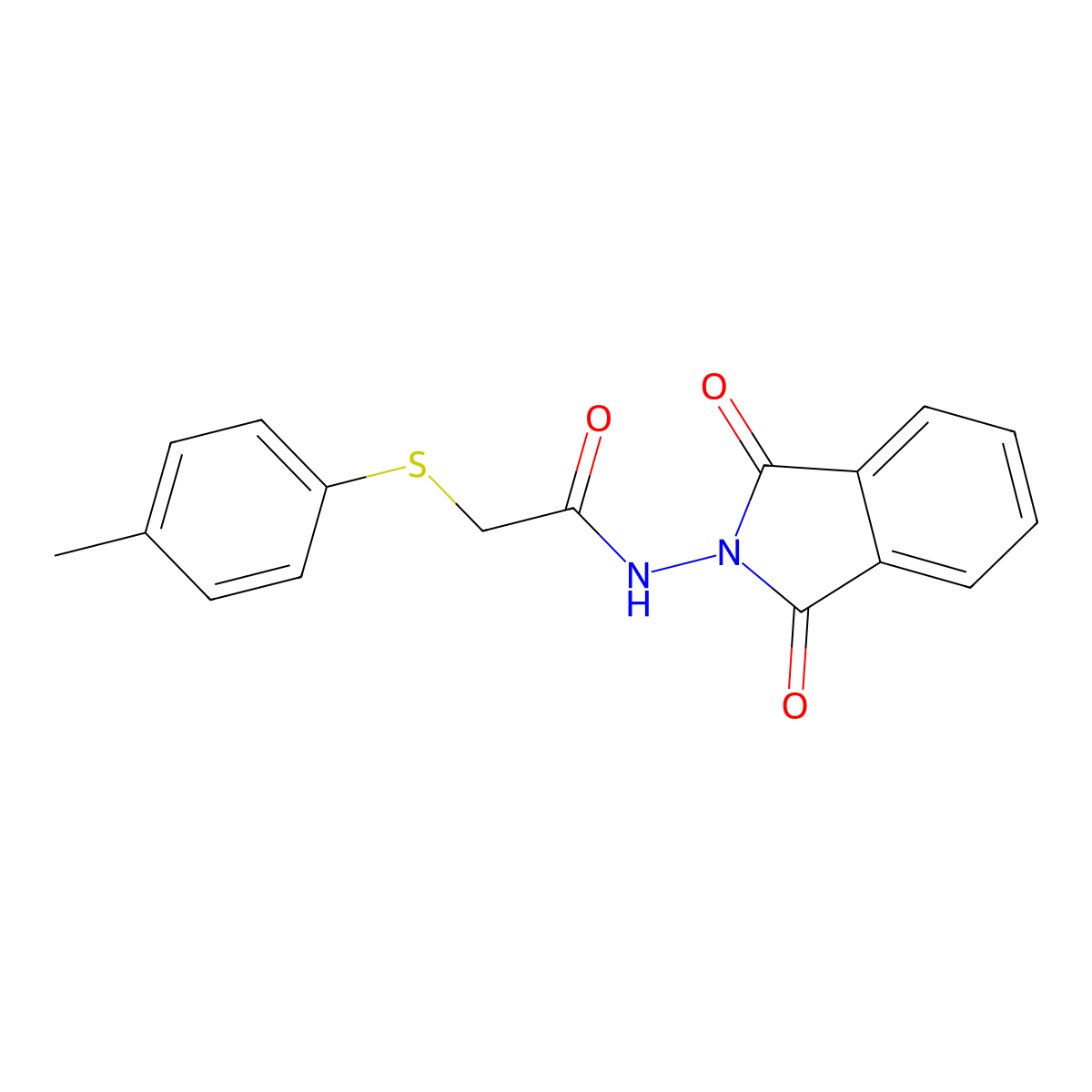 N-(1,3-dioxoisoindol-2-yl)-2-(4-methylphenyl)sulfanylacetamide molecular structure, CAS 518023-49-9