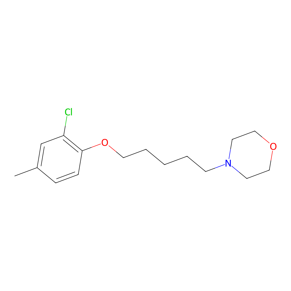 4-[5-(2-Chloro-4-methylphenoxy)pentyl]morpholine molecular structure, CAS 518029-81-7