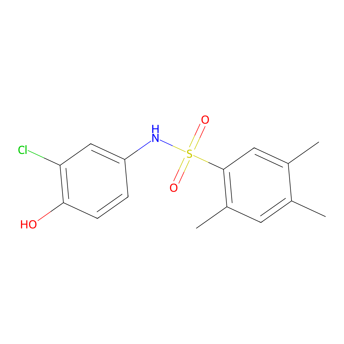 N-(3-chloro-4-hydroxyphenyl)-2,4,5-trimethylbenzenesulfonamide molecular structure, CAS 518033-19-7