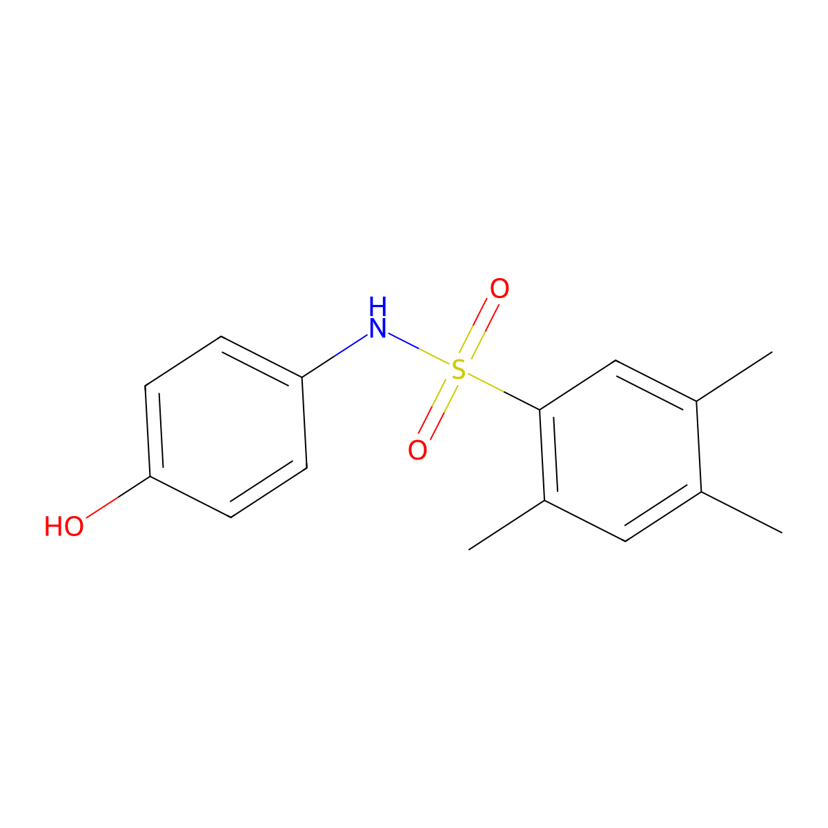 N-(4-hydroxyphenyl)-2,4,5-trimethylbenzenesulfonamide molecular structure, CAS 518033-20-0