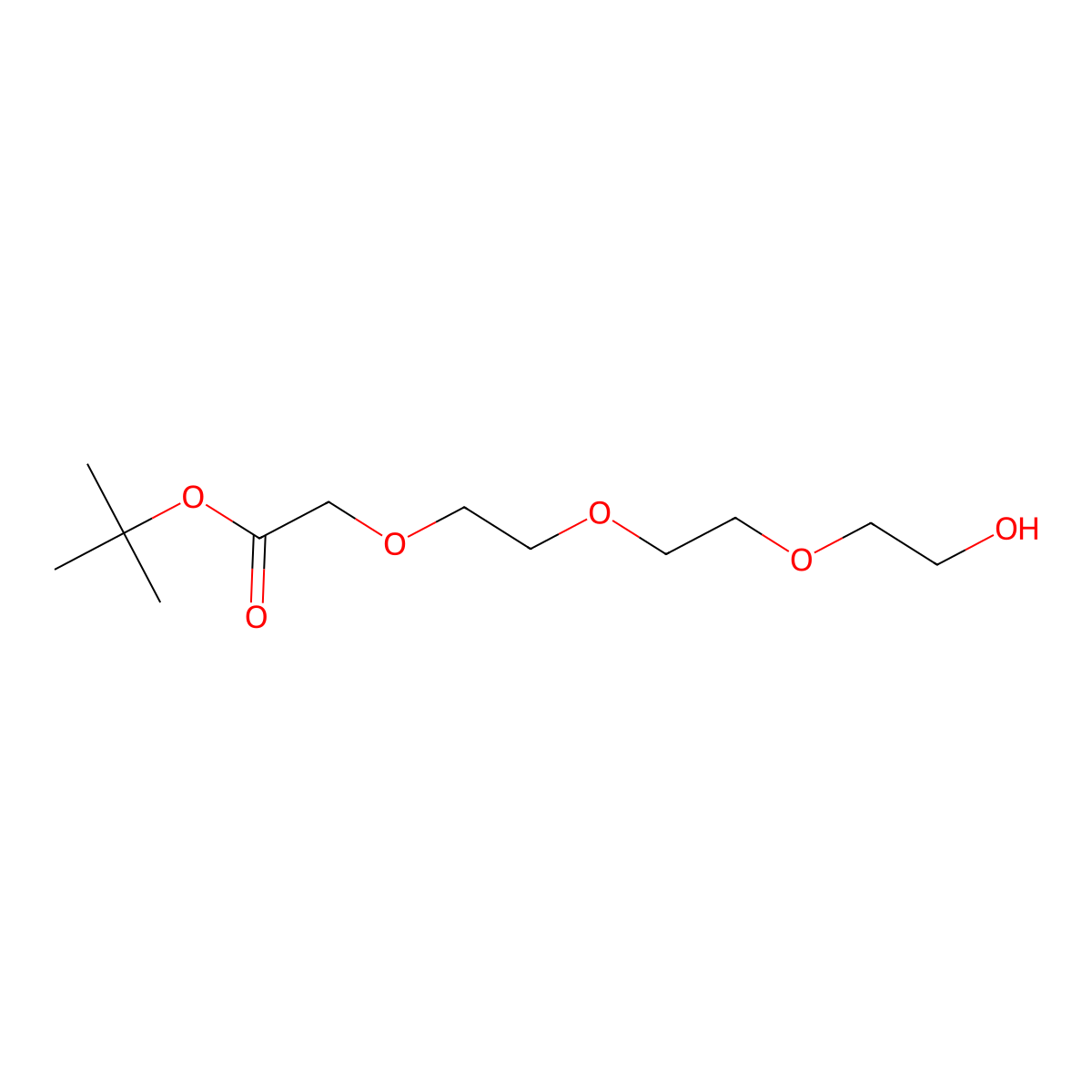 Hydroxy-PEG3-t-butyl acetate molecular structure, CAS 518044-31-0