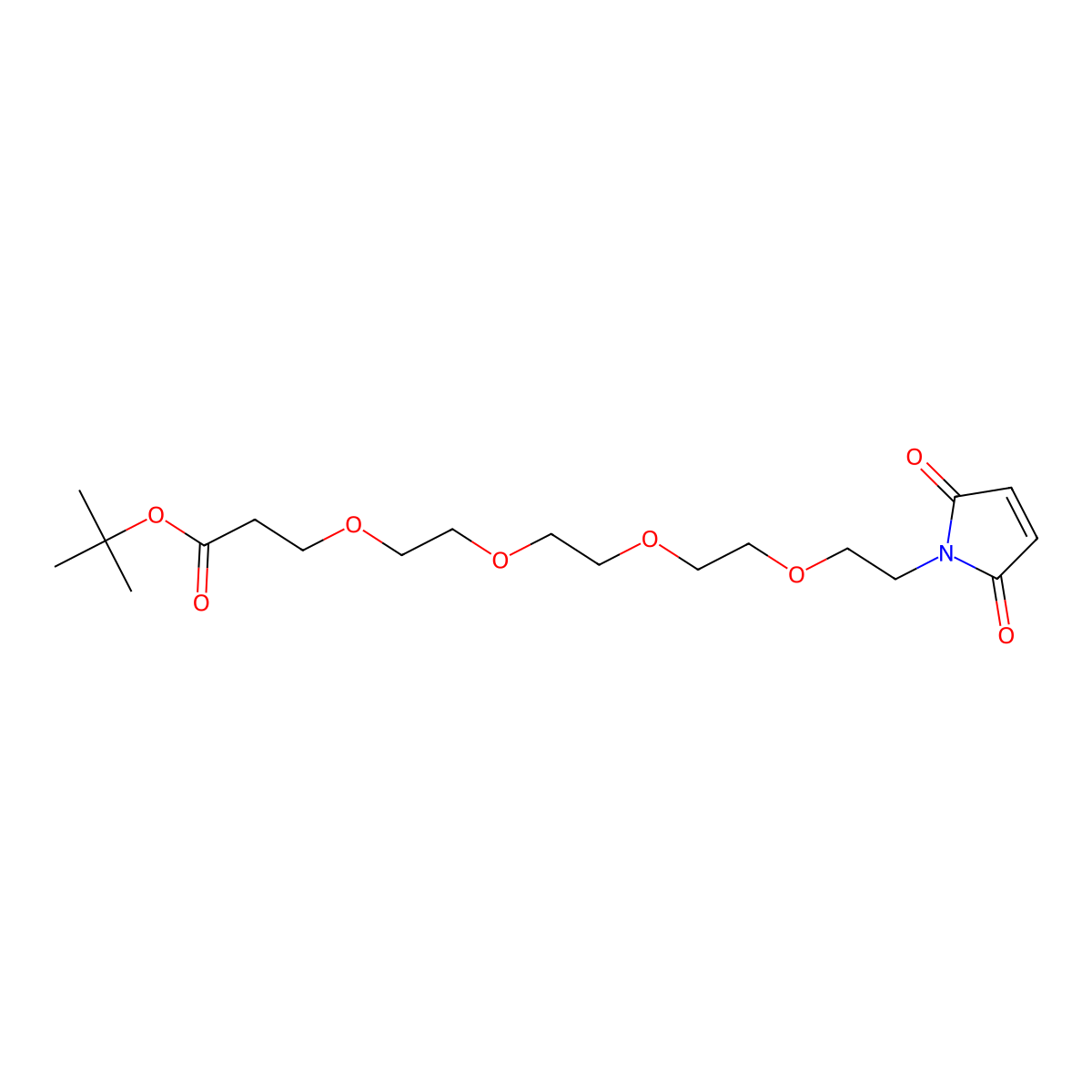 Mal-PEG4-t-butyl ester molecular structure, CAS 518044-36-5