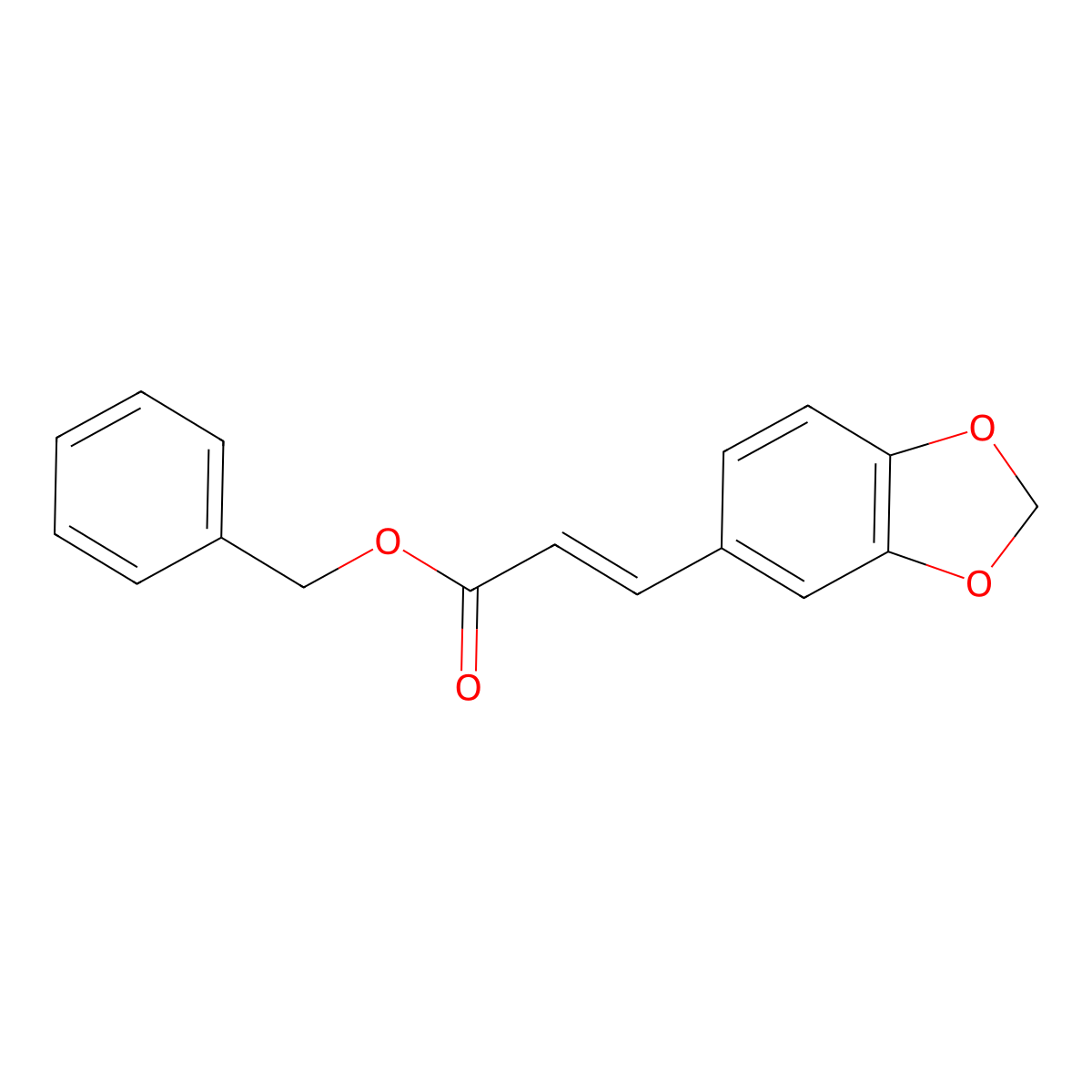 Benzyl (2E)-3-(2H-1,3-benzodioxol-5-yl)prop-2-enoate molecular structure, CAS 518045-07-3
