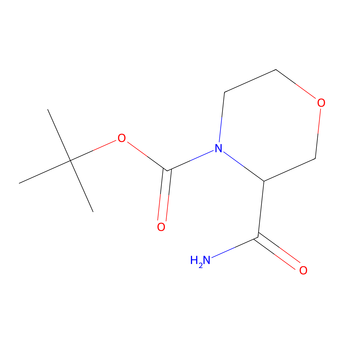 tert-Butyl 3-carbamoylmorpholine-4-carboxylate molecular structure, CAS 518047-39-7
