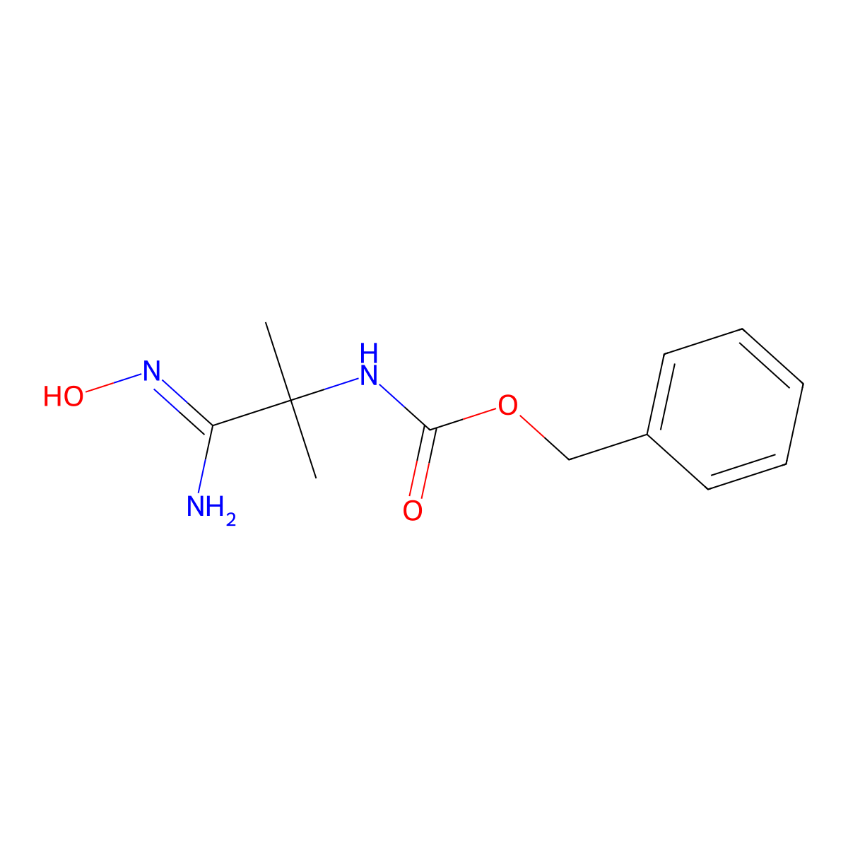Benzyl [2-amino-2-(hydroxyimino)-1,1-dimethylethyl]carbamate molecular structure, CAS 518047-98-8