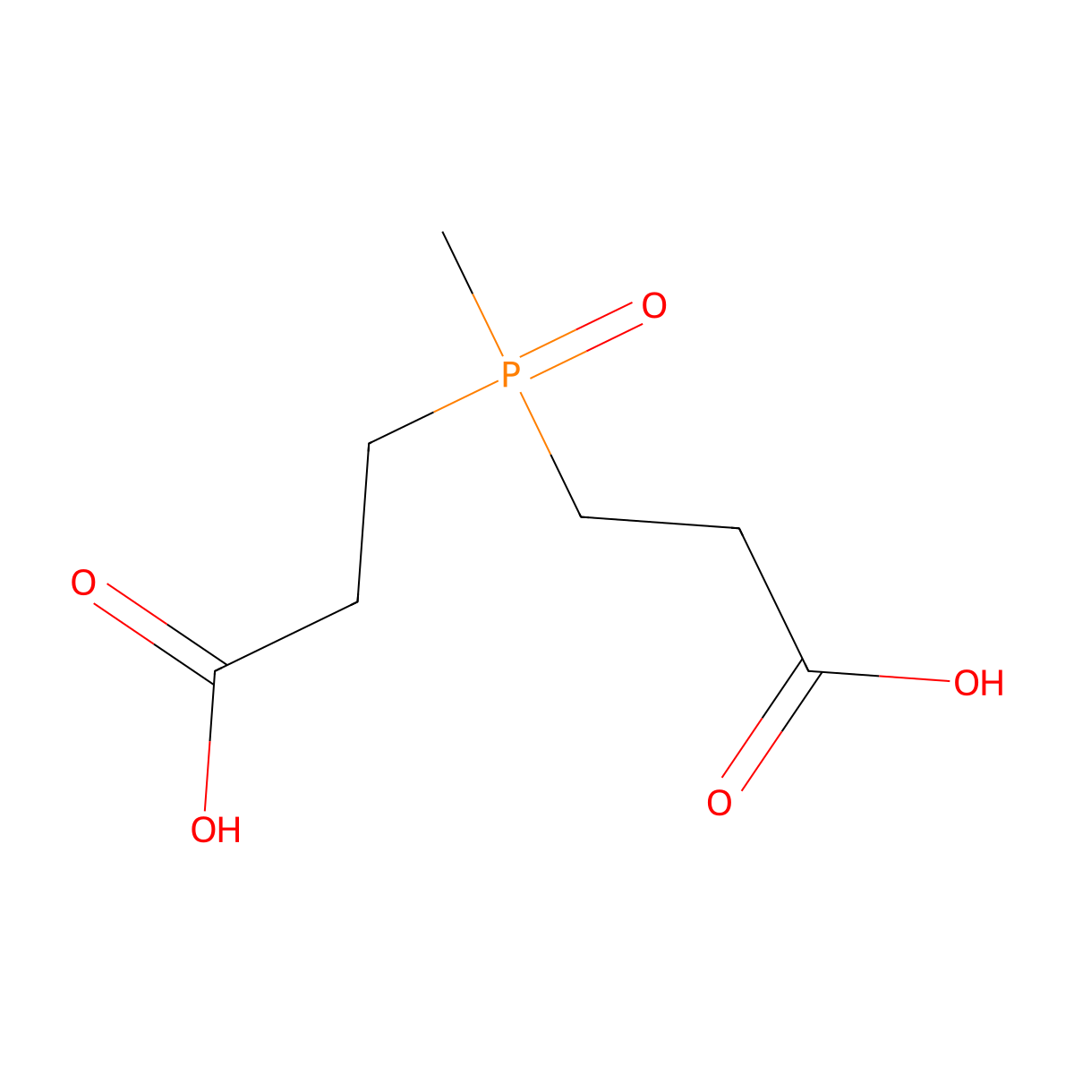 Propanoic acid, 3,3'-(methylphosphinylidene)bis- molecular structure, CAS 51805-41-5