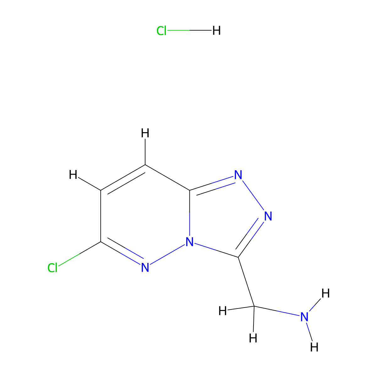 (6-Chloro-[1,2,4]triazolo[4,3-b]pyridazin-3-yl)methanamine hydrochloride molecular structure, CAS 518050-85-6
