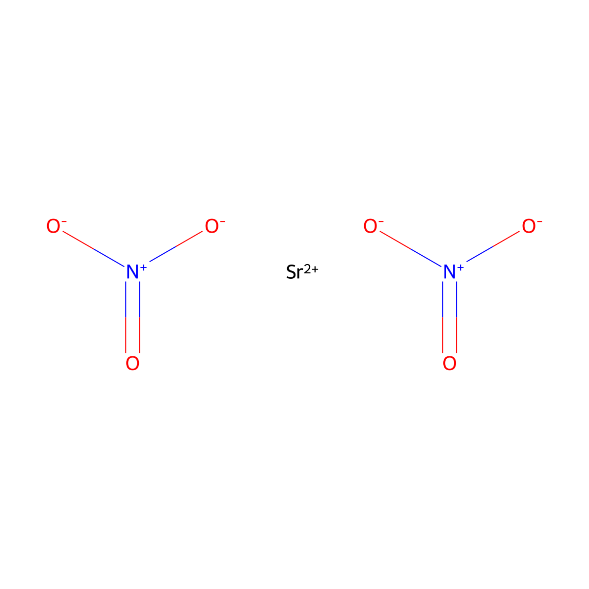 Strontium nitrate molecular structure, CAS 518051-66-6