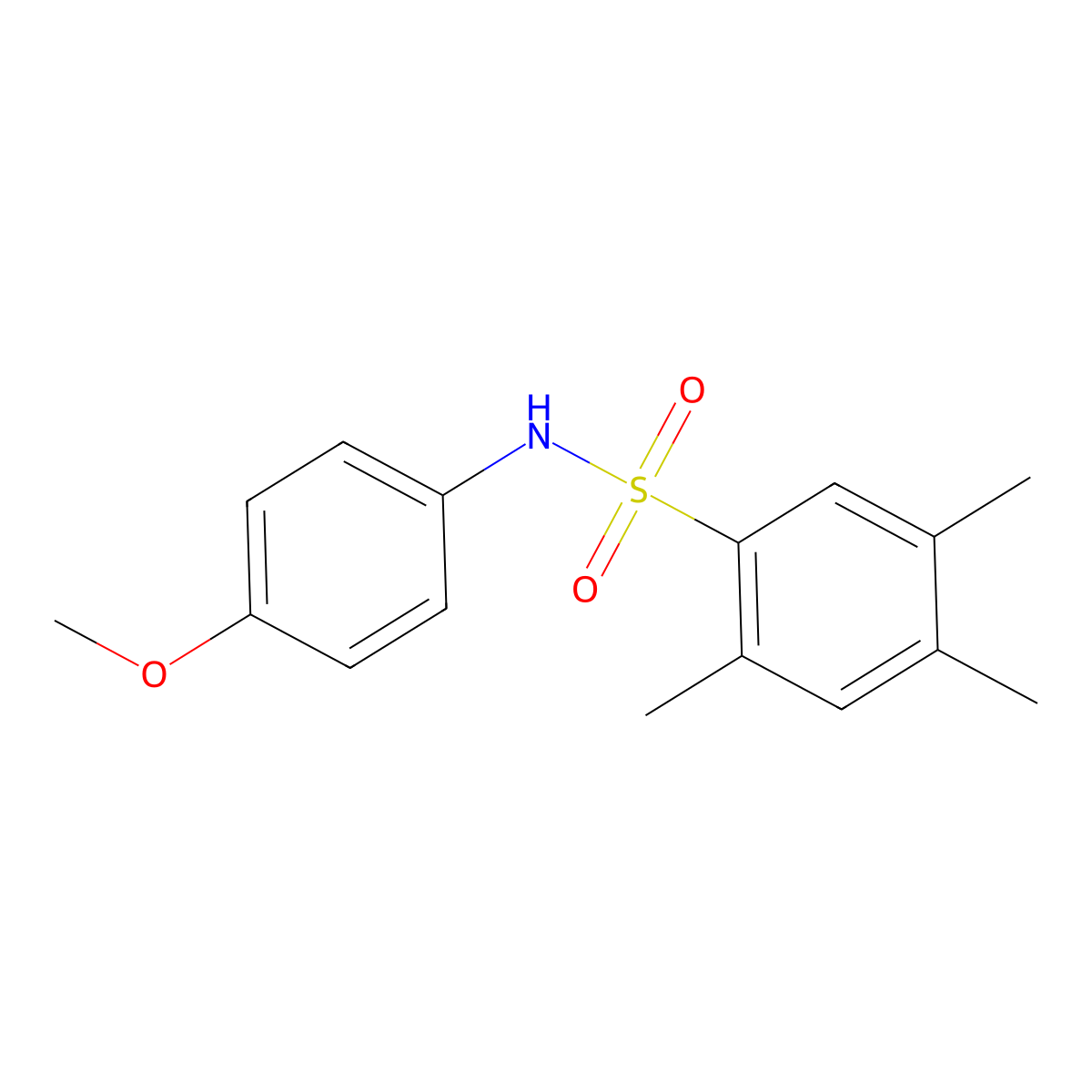 N-(4-methoxyphenyl)-2,4,5-trimethylbenzenesulfonamide molecular structure, CAS 518052-50-1