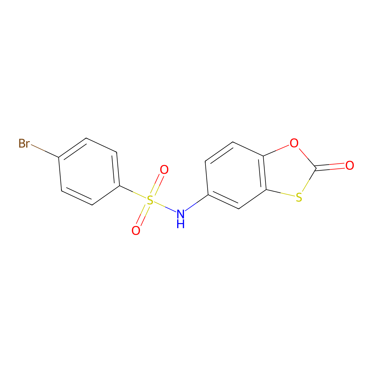 4-bromo-N-(2-oxo-1,3-benzoxathiol-5-yl)benzenesulfonamide molecular structure, CAS 518052-52-3