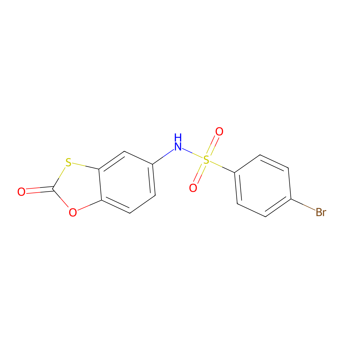 4-bromo-N-(2-oxo-1,3-benzoxathiol-5-yl)benzenesulfonamide molecular structure, CAS 518052-52-3