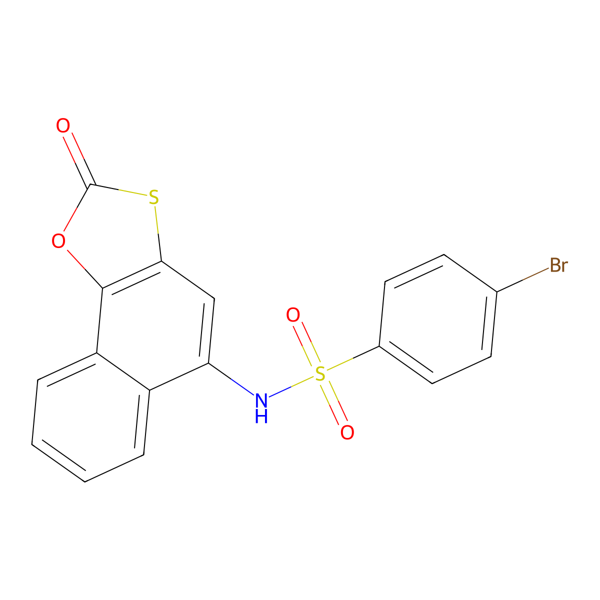 4-bromo-N-(2-oxobenzo[g][1,3]benzoxathiol-5-yl)benzenesulfonamide molecular structure, CAS 518052-61-4