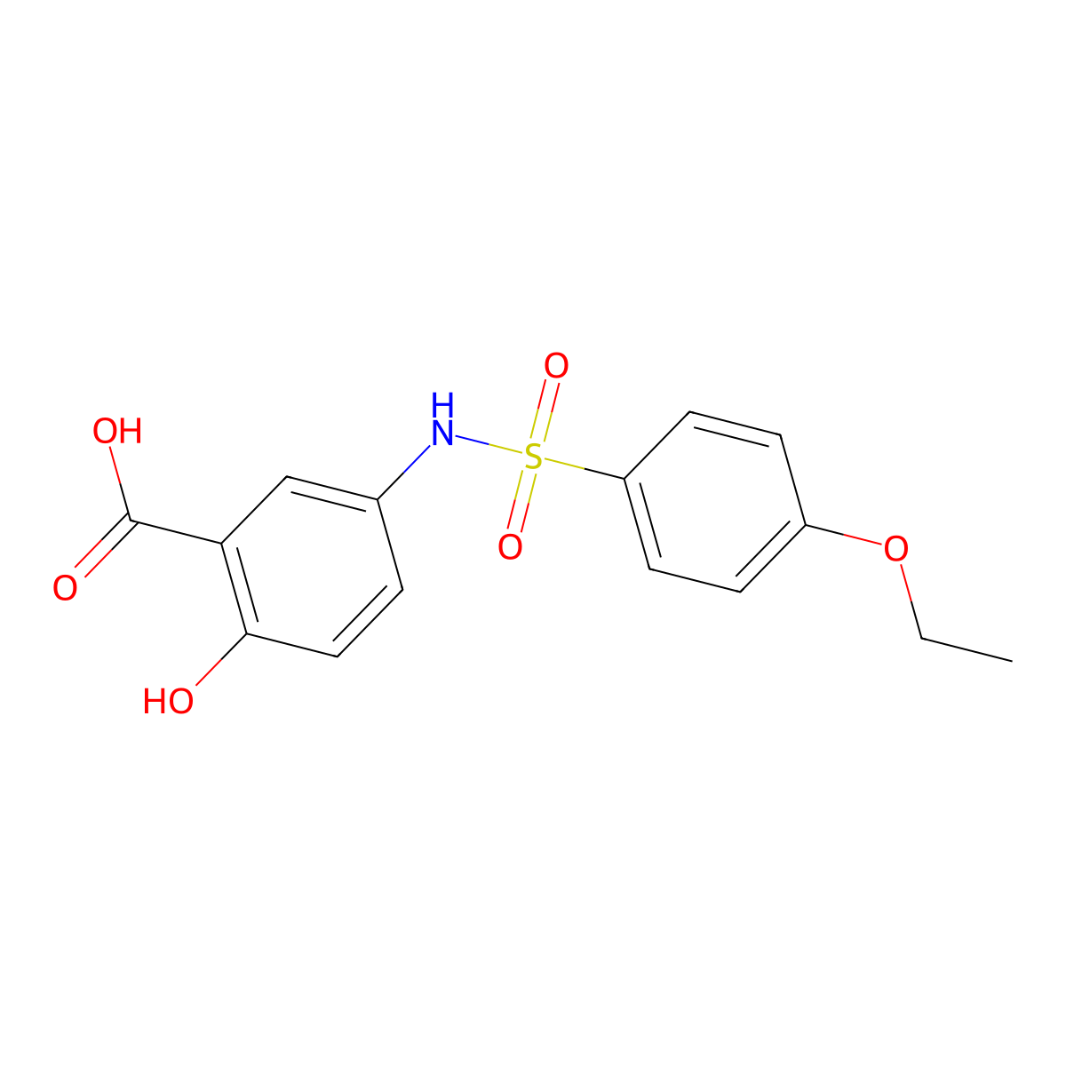5-(4-Ethoxybenzenesulfonamido)-2-hydroxybenzoic acid molecular structure, CAS 518052-90-9