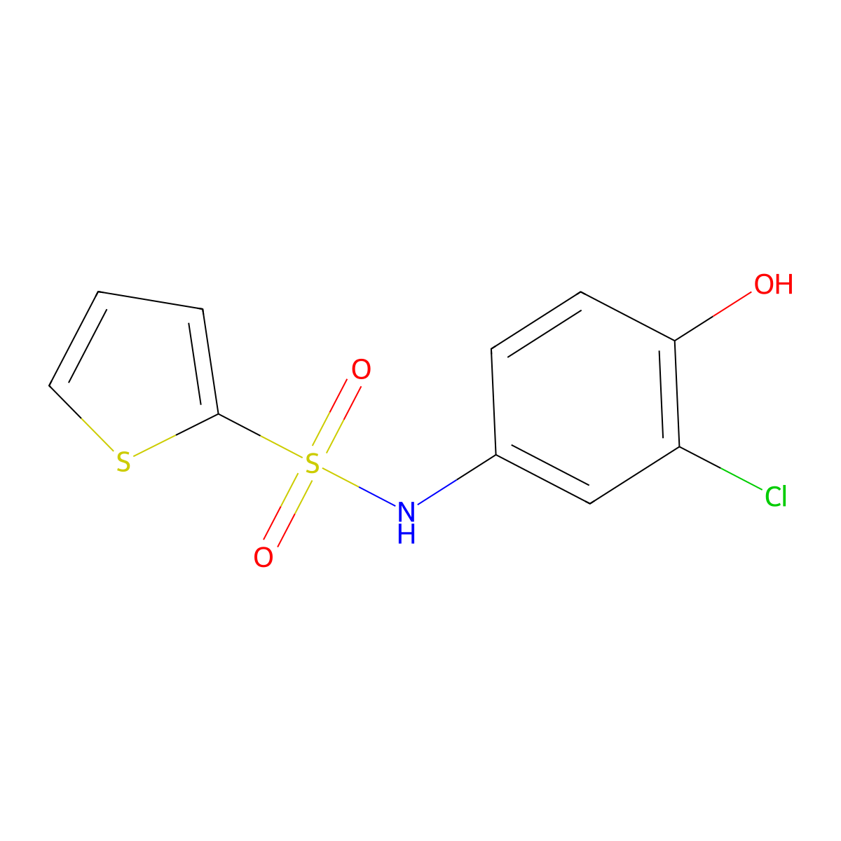 N-(3-chloro-4-hydroxyphenyl)thiophene-2-sulfonamide molecular structure, CAS 518053-29-7