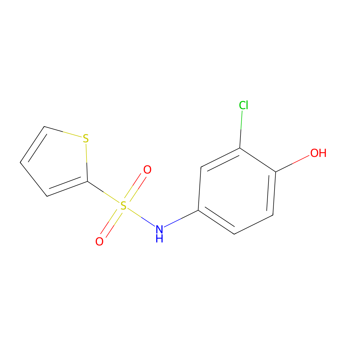 N-(3-chloro-4-hydroxyphenyl)thiophene-2-sulfonamide molecular structure, CAS 518053-29-7