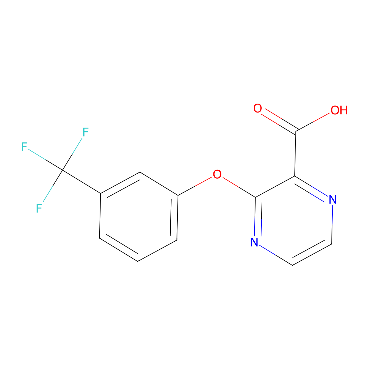 3-[3-(trifluoromethyl)phenoxy]pyrazine-2-carboxylic Acid molecular structure, CAS 518057-62-0